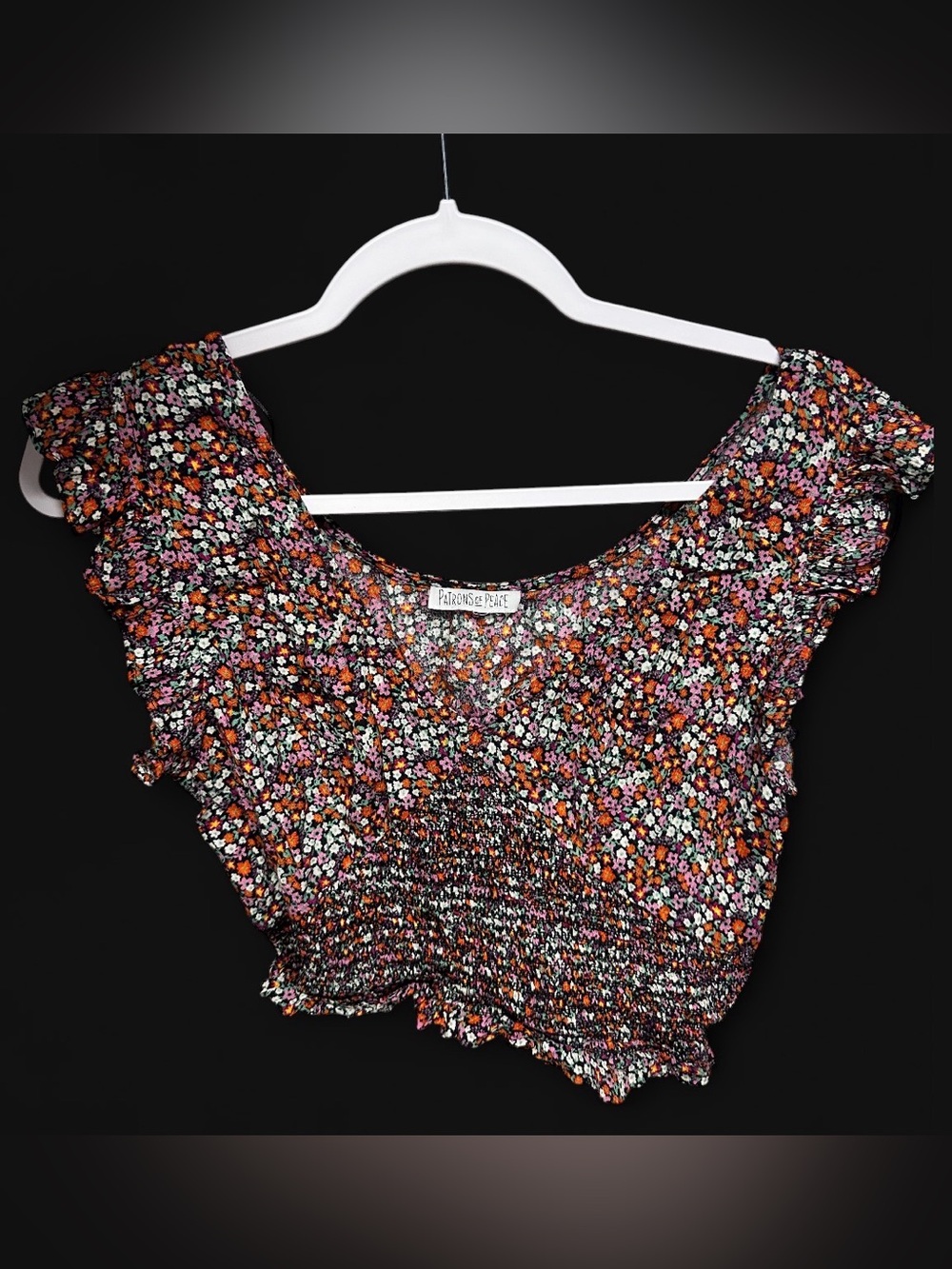 Floral Smocked Crop Top in Multi-Color